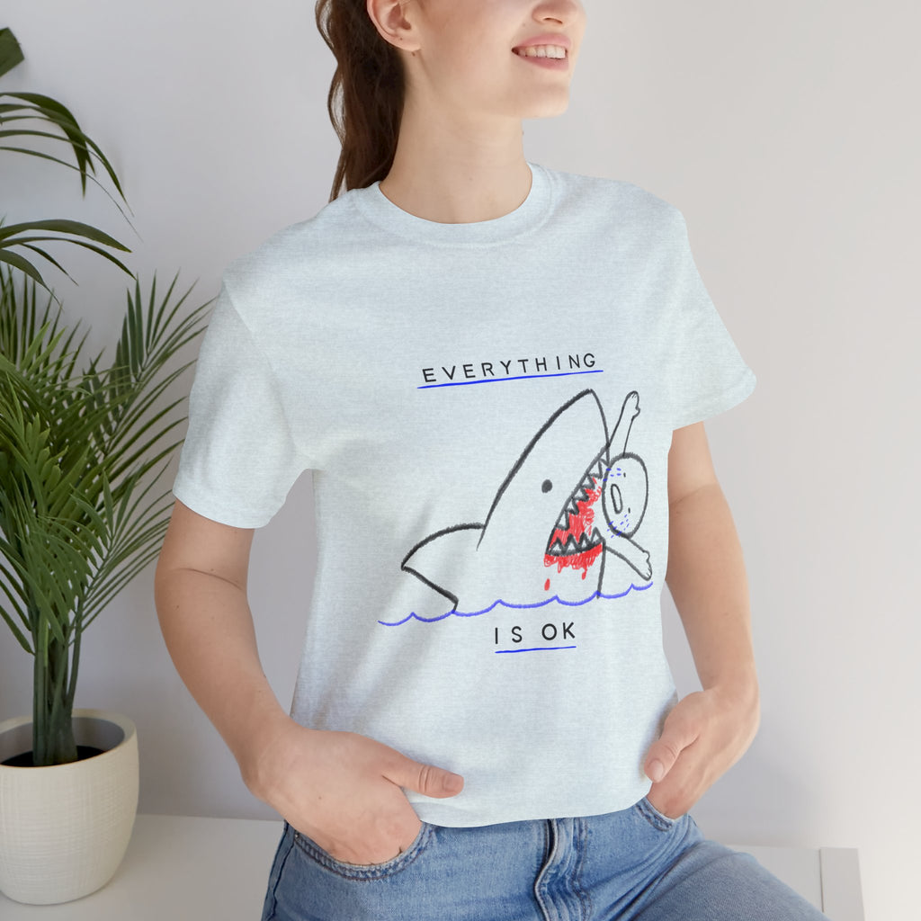 Playful Shark Graphic Tee - Everything is OK