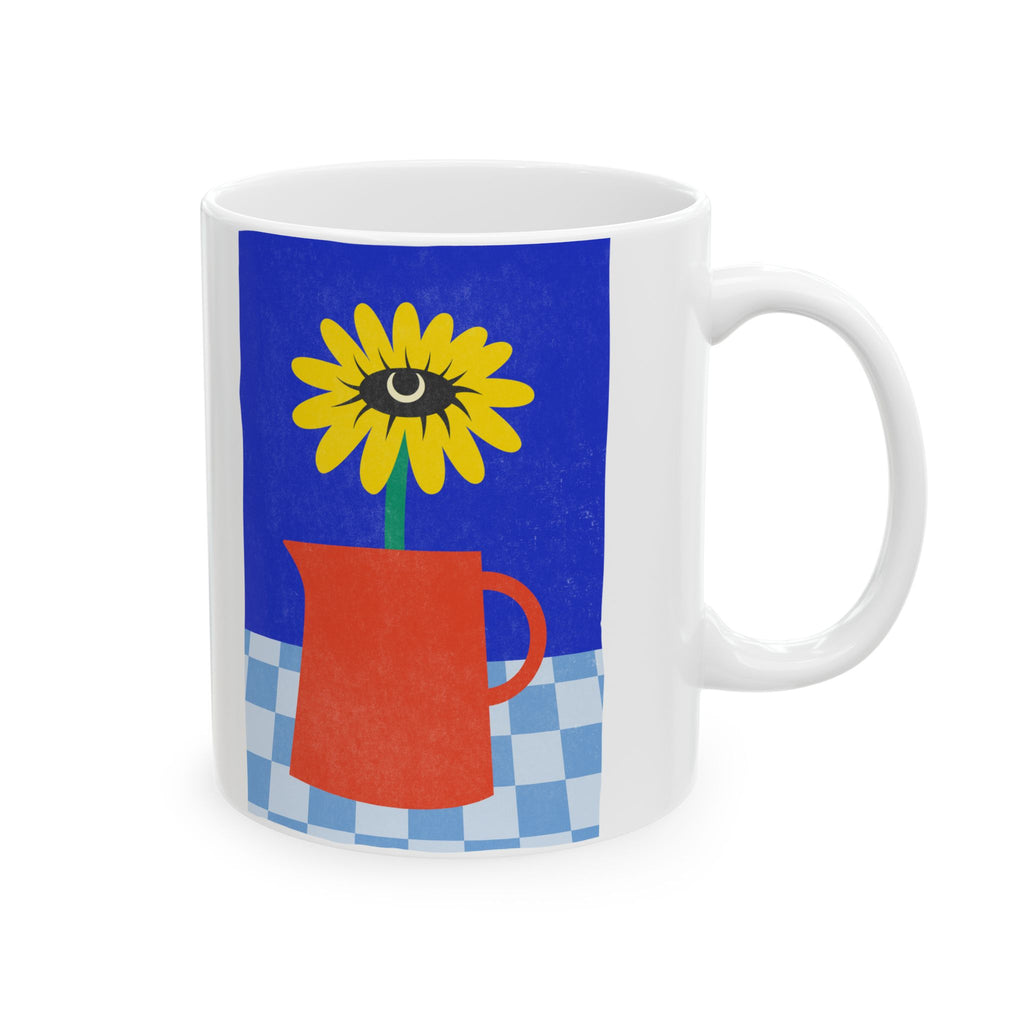 Cheerful Ceramic Mug With Floral Design