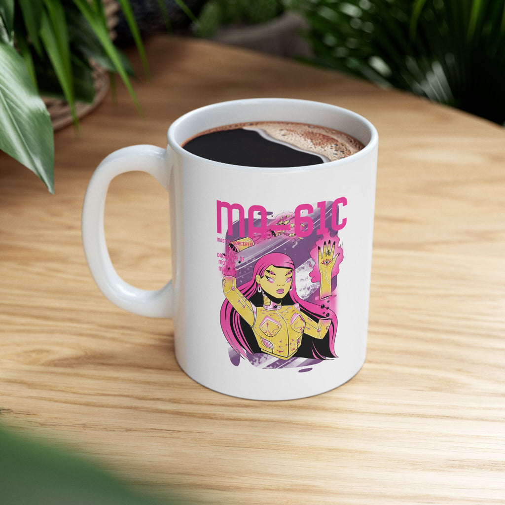 Vibrant Graphic Ceramic Mug with Colorful Design