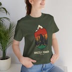 Grizzly Power Nature Graphic Tee, Unisex Wilderness T-Shirt