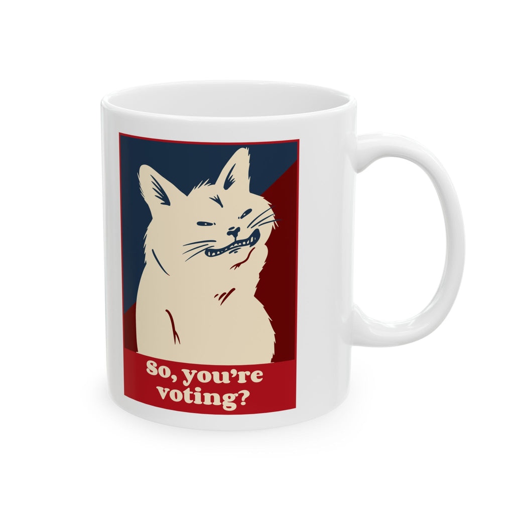 Cute Cat Ceramic Mug, Fun Cat Lover Gift