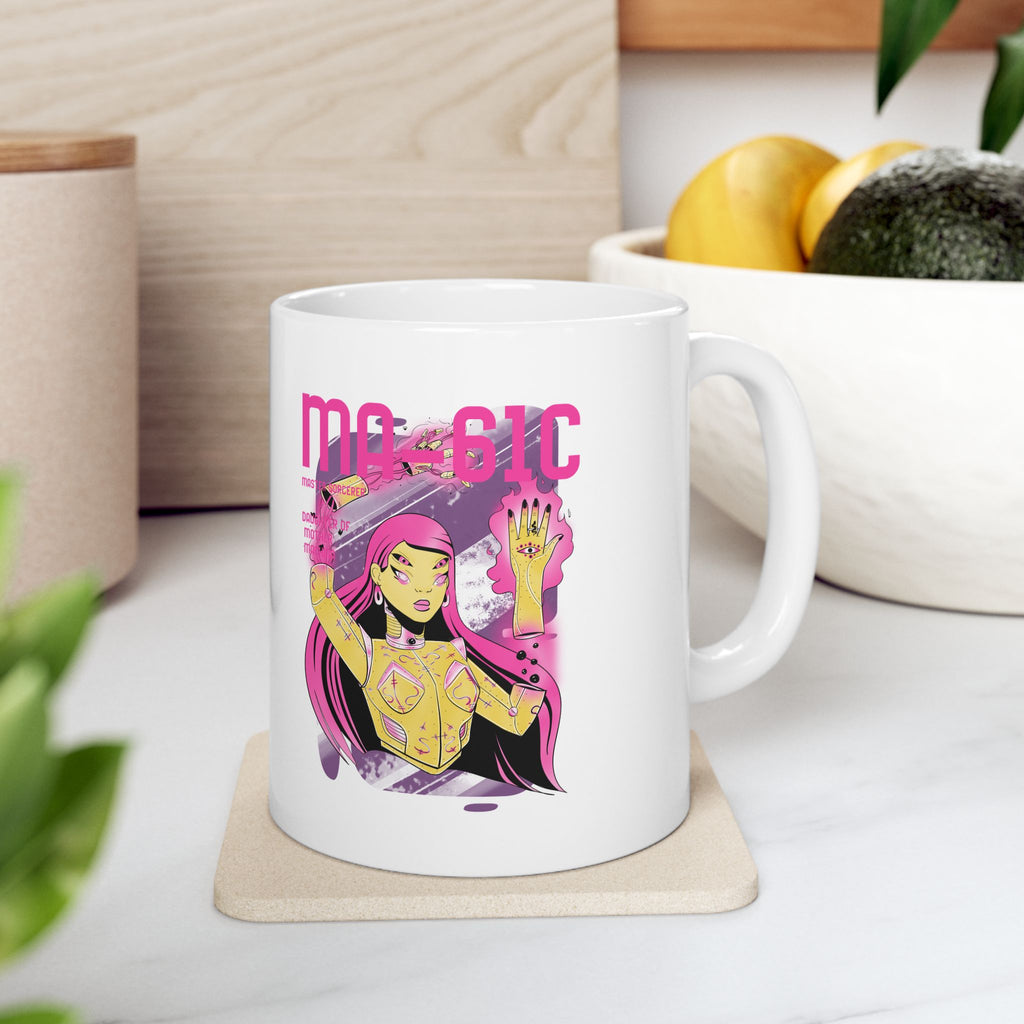 Vibrant Graphic Ceramic Mug with Colorful Design