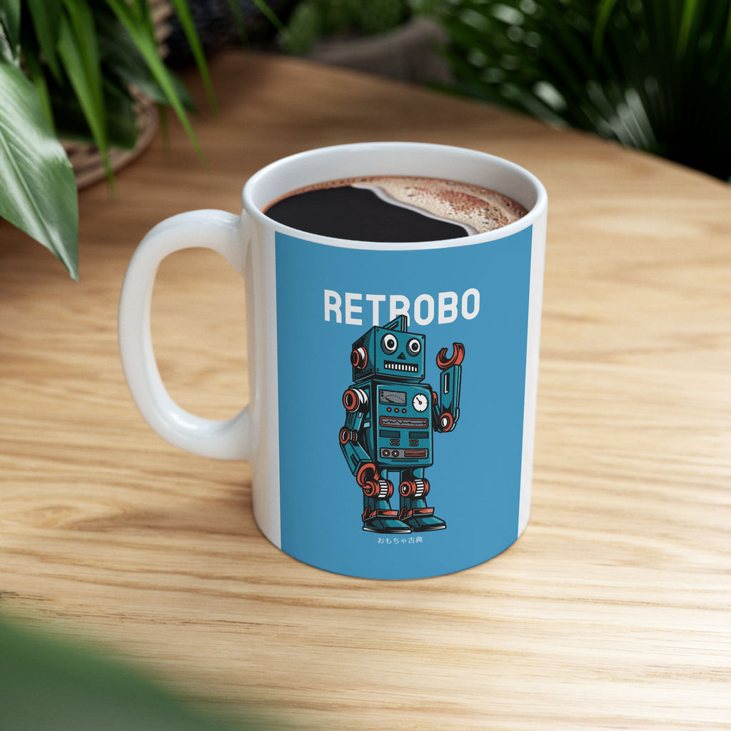 Retro Robot Ceramic Mug - Perfect Gift for Tech Lovers