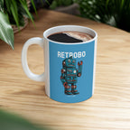 Retro Robot Ceramic Mug - Perfect Gift for Tech Lovers