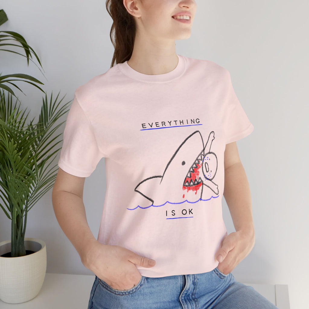 Playful Shark Graphic Tee - Everything is OK