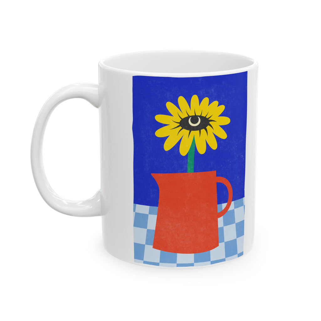Cheerful Ceramic Mug With Floral Design