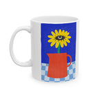 Cheerful Ceramic Mug With Floral Design