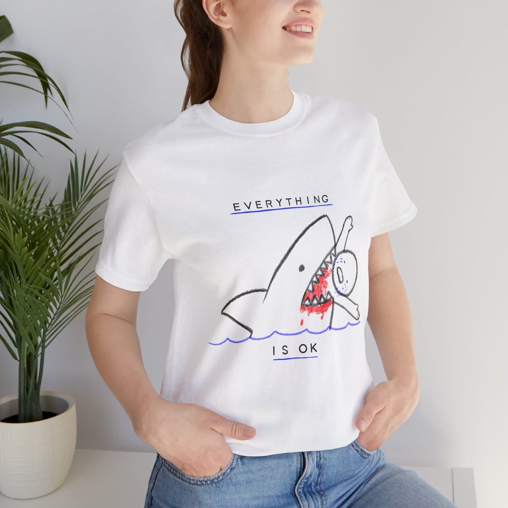 Playful Shark Graphic Tee - Everything is OK