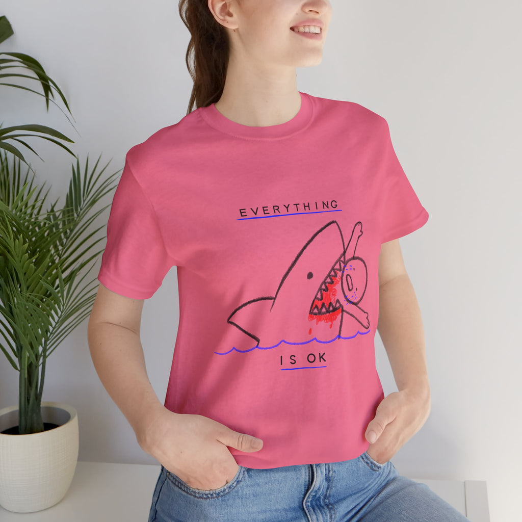 Playful Shark Graphic Tee - Everything is OK