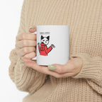 Whimsical Cat Ceramic Mug, Cute Coffee Cup