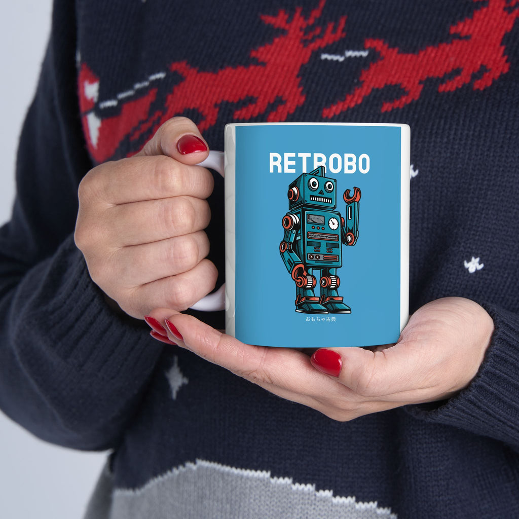 Retro Robot Ceramic Mug - Perfect Gift for Tech Lovers