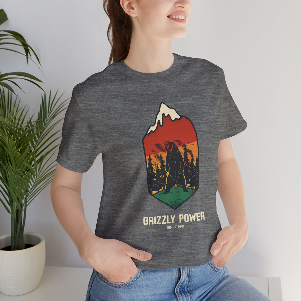 Grizzly Power Nature Graphic Tee, Unisex Wilderness T-Shirt