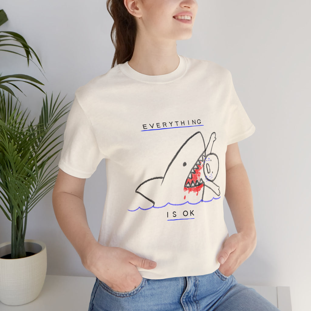 Playful Shark Graphic Tee - Everything is OK