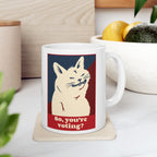 Cute Cat Ceramic Mug, Fun Cat Lover Gift