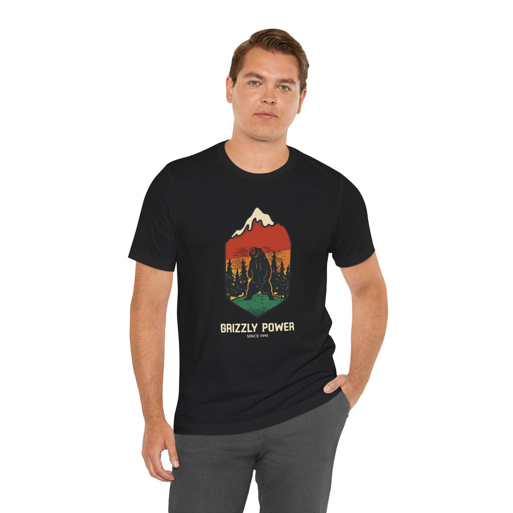 Grizzly Power Nature Graphic Tee, Unisex Wilderness T-Shirt