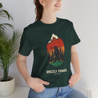 Grizzly Power Nature Graphic Tee, Unisex Wilderness T-Shirt