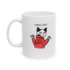 Whimsical Cat Ceramic Mug, Cute Coffee Cup