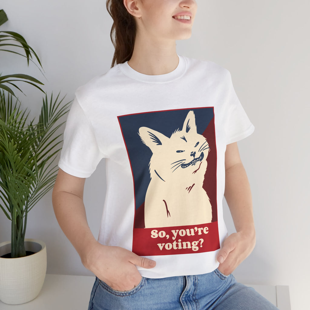 Voting Cat Unisex Tee - Funny Election Day Apparel
