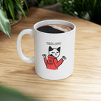 Whimsical Cat Ceramic Mug, Cute Coffee Cup